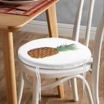- RealHomes Yuvarlak Fermuarlı Minder - Realhomes Ananas Desenli Dijital Baskılı Yuvarlak Fermuarlı Sandalye Minderi Realhomes