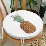 - RealHomes Yuvarlak Fermuarlı Minder - Realhomes Ananas Desenli Dijital Baskılı Yuvarlak Fermuarlı Sandalye Minderi Realhomes