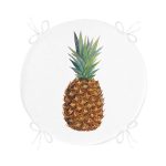 - RealHomes Yuvarlak Fermuarlı Minder - Realhomes Ananas Desenli Dijital Baskılı Yuvarlak Fermuarlı Sandalye Minderi Realhomes