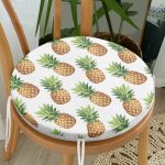 - RealHomes Yuvarlak Fermuarlı Minder - Realhomes  Ananas Desenli Dijital Baskı Yuvarlak Fermuarlı Sandalye Minderi Realhomes
