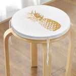 Altın Renk Kaktüs Dijital Baskılı Yuvarlak Fermuarlı Sandalye Minderi Realhomes