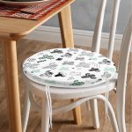 - RealHomes Yuvarlak Fermuarlı Minder - Realhomes Realhomes Kaktüs Desenli Özel Tasarım Modern Yuvarlak Fermuarlı Sandalye Minderi Realhomes