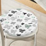 - RealHomes Yuvarlak Fermuarlı Minder - Realhomes Realhomes Kaktüs Desenli Özel Tasarım Modern Yuvarlak Fermuarlı Sandalye Minderi Realhomes