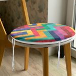 - RealHomes Yuvarlak Fermuarlı Minder - Realhomes Renkli Geometrik Desenli Dijital Baskılı Yuvarlak Fermuarlı Sandalye Minderi Realhomes