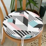 - RealHomes Yuvarlak Fermuarlı Minder - Realhomes Modern Geometrik Şekilli Dijital Baskılı Yuvarlak Fermuarlı Sandalye Minderi Realhomes