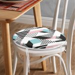 - RealHomes Yuvarlak Fermuarlı Minder - Realhomes Modern Geometrik Şekilli Dijital Baskılı Yuvarlak Fermuarlı Sandalye Minderi Realhomes