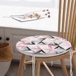 - RealHomes Yuvarlak Fermuarlı Minder - Realhomes Renkli Üçgen Motifler Dijital Baskılı Yuvarlak Fermuarlı Sandalye Minderi Realhomes