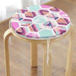 - RealHomes Yuvarlak Fermuarlı Minder - Realhomes  Modern Renkli Şekiller Dijital Baskılı Yuvarlak Fermuarlı Sandalye Minderi Realhomes