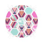 - RealHomes Yuvarlak Fermuarlı Minder - Realhomes  Modern Renkli Şekiller Dijital Baskılı Yuvarlak Fermuarlı Sandalye Minderi Realhomes