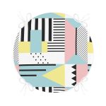 Modern Geometrik Şekiller Yuvarlak Fermuarlı Sandalye Minderi Realhomes