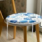 - RealHomes Yuvarlak Fermuarlı Minder - Realhomes  Mavi Temalı Geometrik Şekilli Yuvarlak Fermuarlı Sandalye Minderi Realhomes