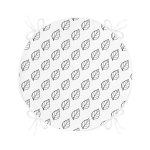 - RealHomes Yuvarlak Fermuarlı Minder - Realhomes Siyah Beyaz Yaprak Motifli Modern Yuvarlak Fermuarlı Sandalye Minderi Realhomes