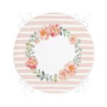 - RealHomes Yuvarlak Fermuarlı Minder - Realhomes Çiçek Motifli Think Happy Dijital Baskılı Yuvarlak Fermuarlı Sandalye Minderi Realhomes