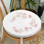 - RealHomes Yuvarlak Fermuarlı Minder - Realhomes  Save The Date Çiçek Desenli Dijital Baskılı Yuvarlak Fermuarlı Sandalye Minderi Realhomes
