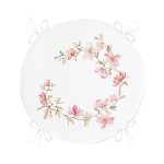 - RealHomes Yuvarlak Fermuarlı Minder - Realhomes  Save The Date Çiçek Desenli Dijital Baskılı Yuvarlak Fermuarlı Sandalye Minderi Realhomes