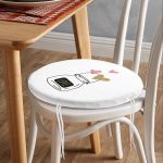 - RealHomes Yuvarlak Fermuarlı Minder - Realhomes Love Kalp Desenli Dijital Baskılı Yuvarlak Fermuarlı Sandalye Minderi Realhomes