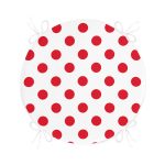 - RealHomes Yuvarlak Fermuarlı Minder - Realhomes Kırmızı Puantiyeli Dijital Baskılı Yuvarlak Fermuarlı Sandalye Minderi Realhomes