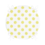 - RealHomes Yuvarlak Fermuarlı Minder - Realhomes Sarı Puantiyeli Dijital Baskılı Yuvarlak Fermuarlı Sandalye Minderi Realhomes