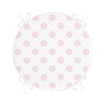 - RealHomes Yuvarlak Fermuarlı Minder - Realhomes  Pudra Puantiyeli Dijital Baskılı Modern Kırlent Yuvarlak Fermuarlı Sandalye Minderi Realhomes