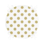 Hardal Renkli Puantiyeli Dijital Baskılı Modern Yuvarlak Fermuarlı Sandalye Minderi Realhomes