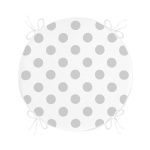 Gri Renkli Puantiyeli Dijital Baskılı Yuvarlak Fermuarlı Sandalye Minderi Realhomes