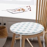 - RealHomes Yuvarlak Fermuarlı Minder - Realhomes Mavi Puantiyeli Dijital Baskılı Yuvarlak Fermuarlı Sandalye Minderi Realhomes