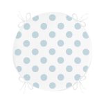 - RealHomes Yuvarlak Fermuarlı Minder - Realhomes Mavi Puantiyeli Dijital Baskılı Yuvarlak Fermuarlı Sandalye Minderi Realhomes