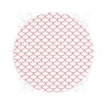 Kırmızı Geometrik Desenli Dijital Baskılı Modern Yuvarlak Fermuarlı Sandalye Minderi Realhomes