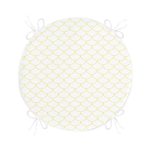 - RealHomes Yuvarlak Fermuarlı Minder - Realhomes  Sarı Geometrik Desenli Dijital Baskılı Modern Yuvarlak Fermuarlı Sandalye Minderi Realhomes