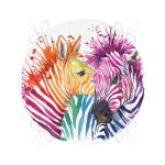 Zebra Desenli Dijital Baskılı Yuvarlak Fermuarlı Sandalye Minderi Realhomes