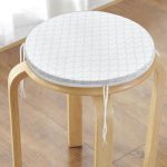 - RealHomes Yuvarlak Fermuarlı Minder - Realhomes  Açık Mavi Geometrik Desenli Dijital Baskılı Yuvarlak Fermuarlı Sandalye Minderi Realhomes