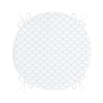 - RealHomes Yuvarlak Fermuarlı Minder - Realhomes  Açık Mavi Geometrik Desenli Dijital Baskılı Yuvarlak Fermuarlı Sandalye Minderi Realhomes