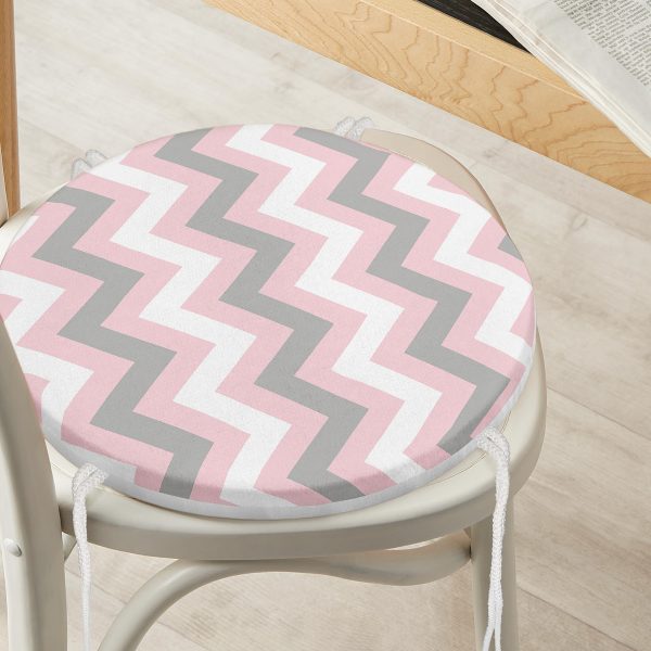 Home Sweet Home Dijital Baskılı Yuvarlak Fermuarlı Sandalye Minderi Realhomes