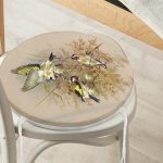 - RealHomes Yuvarlak Fermuarlı Minder - Realhomes  Saka Kuşlu Dijital Baskılı Yuvarlak Fermuarlı Sandalye Minderi Realhomes