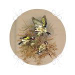 - RealHomes Yuvarlak Fermuarlı Minder - Realhomes  Saka Kuşlu Dijital Baskılı Yuvarlak Fermuarlı Sandalye Minderi Realhomes