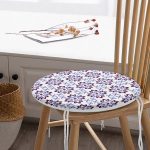 - RealHomes Yuvarlak Fermuarlı Minder - Realhomes Modern Çiçek Resimli Dijital Baskılı Yuvarlak Fermuarlı Sandalye Minderi Realhomes