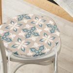 - RealHomes Yuvarlak Fermuarlı Minder - Realhomes  Vizon Zeminli Özel Tasarım Dijital Baskılı Yuvarlak Fermuarlı Sandalye Minderi Realhomes