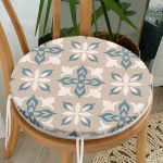 - RealHomes Yuvarlak Fermuarlı Minder - Realhomes  Vizon Zeminli Özel Tasarım Dijital Baskılı Yuvarlak Fermuarlı Sandalye Minderi Realhomes