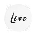 - RealHomes Yuvarlak Fermuarlı Minder - Realhomes Love Yazı Desenli Dijital Baskılı Yuvarlak Fermuarlı Sandalye Minderi Realhomes