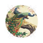 - RealHomes Yuvarlak Fermuarlı Minder - Realhomes Tavus Kuşu Dijital Baskılı Yuvarlak Fermuarlı Sandalye Minderi Realhomes