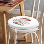 - RealHomes Yuvarlak Fermuarlı Minder - Realhomes Living The Dream Yazılı Modern Yuvarlak Fermuarlı Sandalye Minderi Realhomes