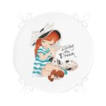 - RealHomes Yuvarlak Fermuarlı Minder - Realhomes Living The Dream Yazılı Modern Yuvarlak Fermuarlı Sandalye Minderi Realhomes