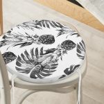 - RealHomes Yuvarlak Fermuarlı Minder - Realhomes Ananas ve Palmiye Yapraklı Yuvarlak Fermuarlı Sandalye Minderi Realhomes