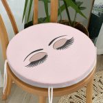 - RealHomes Yuvarlak Fermuarlı Minder - Realhomes Modern Kirpik Dijital Baskılı Yuvarlak Fermuarlı Sandalye Minderi Realhomes