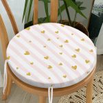 - RealHomes Yuvarlak Fermuarlı Minder - Realhomes Realhomes Çizgili Yaldızlı Kalpler Dijital Baskılı Modern Yuvarlak Fermuarlı Sandalye Minderi Realhomes