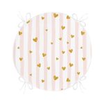 - RealHomes Yuvarlak Fermuarlı Minder - Realhomes Realhomes Çizgili Yaldızlı Kalpler Dijital Baskılı Modern Yuvarlak Fermuarlı Sandalye Minderi Realhomes