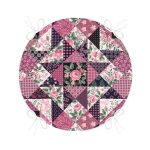 - RealHomes Yuvarlak Fermuarlı Minder - Realhomes Mürdüm Renk Patchwork Desenli Yuvarlak Fermuarlı Sandalye Minderi Realhomes