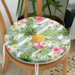 - RealHomes Yuvarlak Fermuarlı Minder - Realhomes Tropik Bitki Desenli Dijital Baskılı Yuvarlak Fermuarlı Sandalye Minderi Realhomes