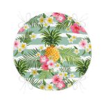 - RealHomes Yuvarlak Fermuarlı Minder - Realhomes Tropik Bitki Desenli Dijital Baskılı Yuvarlak Fermuarlı Sandalye Minderi Realhomes