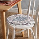 Hint Halı Çizimli Dijital Baskılı Yuvarlak Fermuarlı Sandalye Minderi Realhomes